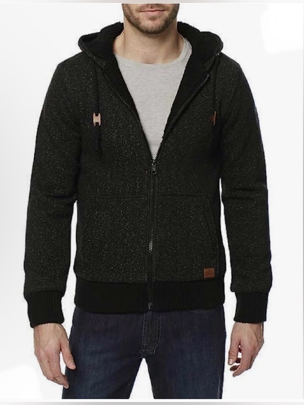 Buffalo David Bitton fleece lined zipper hoodie jacket, size M